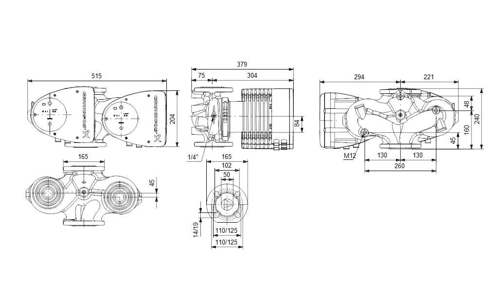 Grundfos MAGNA1 D 50-80 F 240 1x230V PN6/10