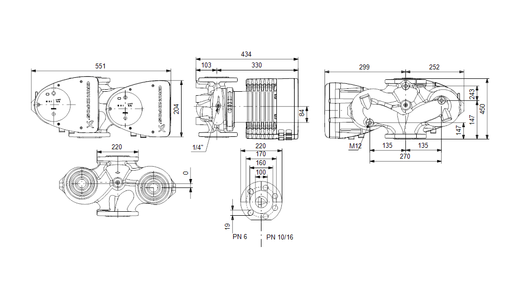 Grundfos MAGNA1 D 100-40 F 450 1x230V PN10