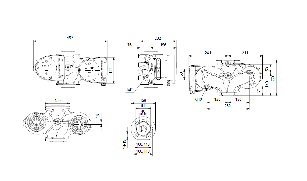 Grundfos MAGNA1 D 40-40 F 220 1x230V PN6/10