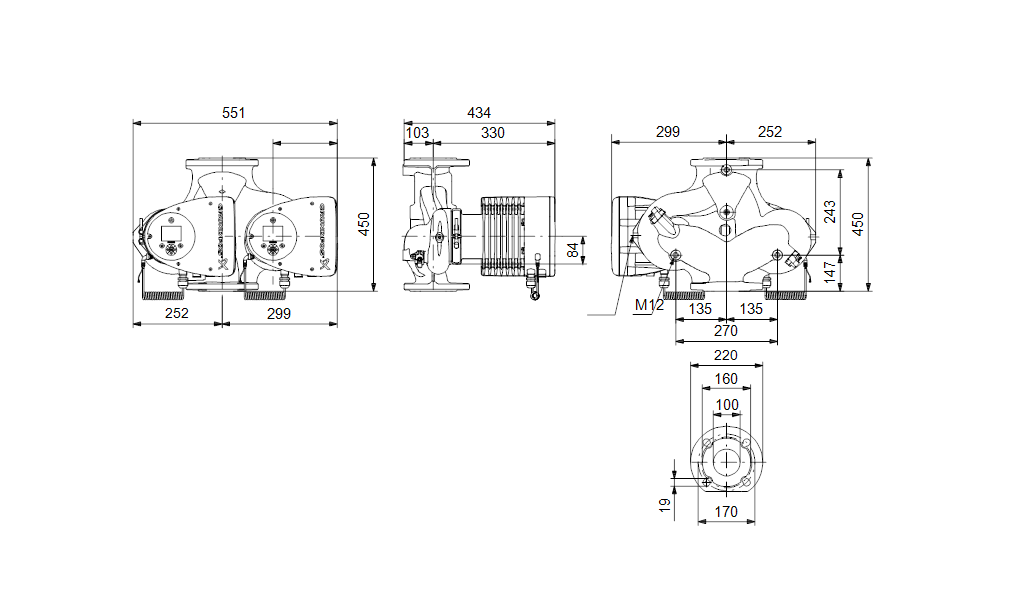 Grundfos MAGNA3 D 100-40 F 450 1x230V PN6