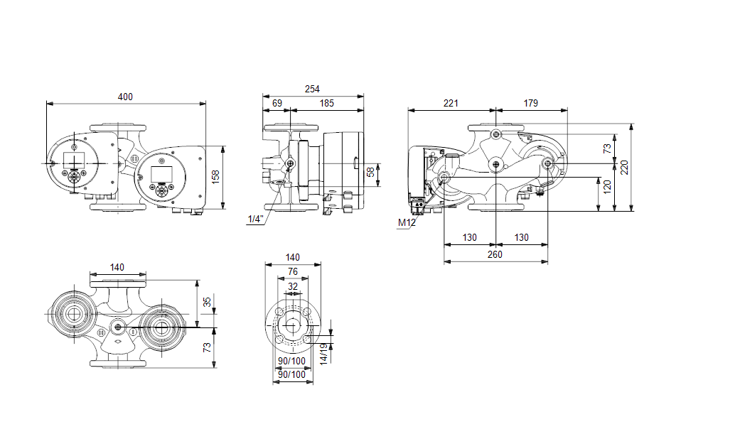 Grundfos MAGNA3 D 32-60 F 220 1x230V PN6/10