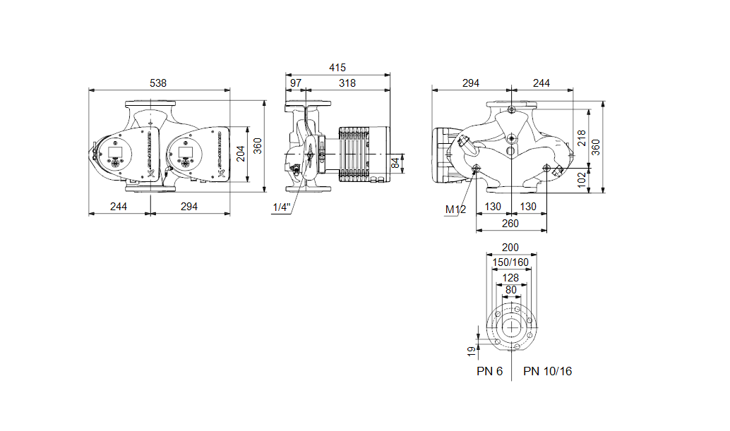 Grundfos MAGNA3 D 80-60 F 360 1x230V PN10