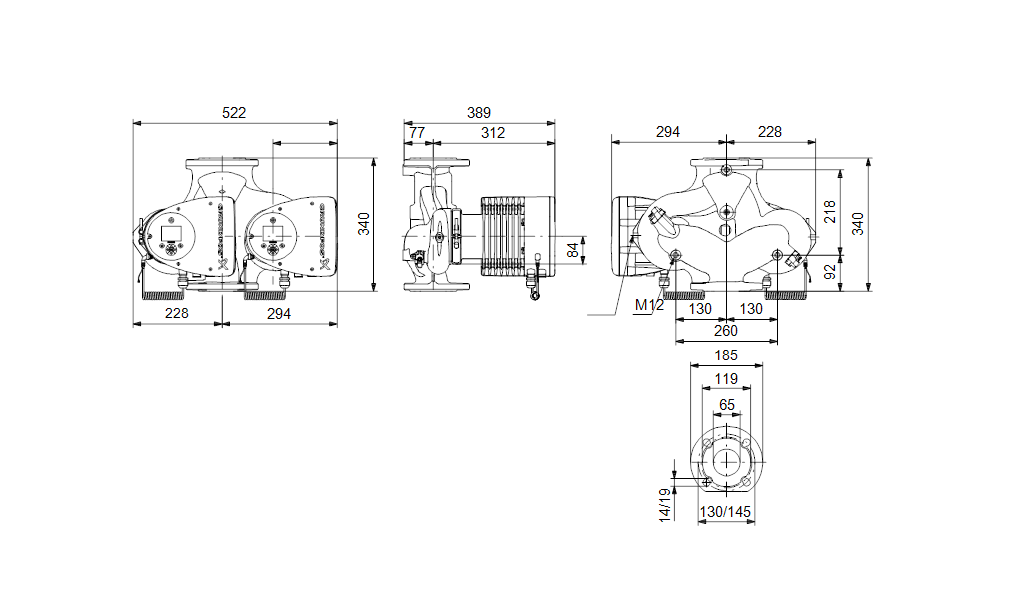 Grundfos MAGNA3 D 65-40 F 340 1x230V PN6/10