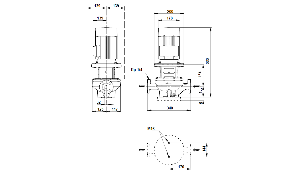 Grundfos TP 32-200/2 A-F-A-BAQE 1x230 В, 2900 об/мин