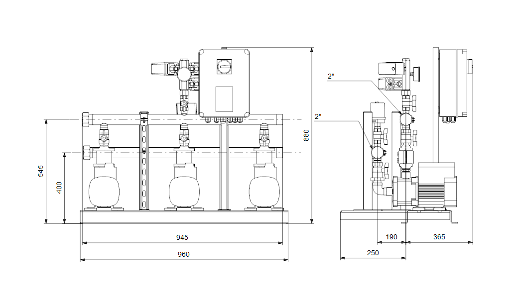 Grundfos Hydro Multi-S/G 3 CM 5-7 1x230V 50Hz DOL