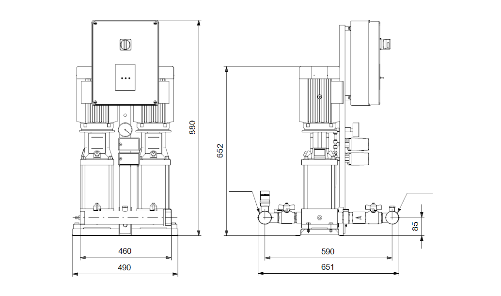 Grundfos Hydro Multi-S P 2CR3-10 1x230/50 DL