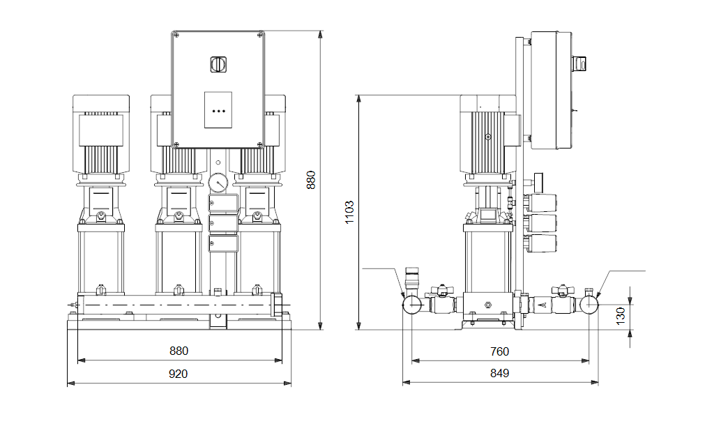 Grundfos Hydro Multi-S P 3CR15-7 3X400/50 DL