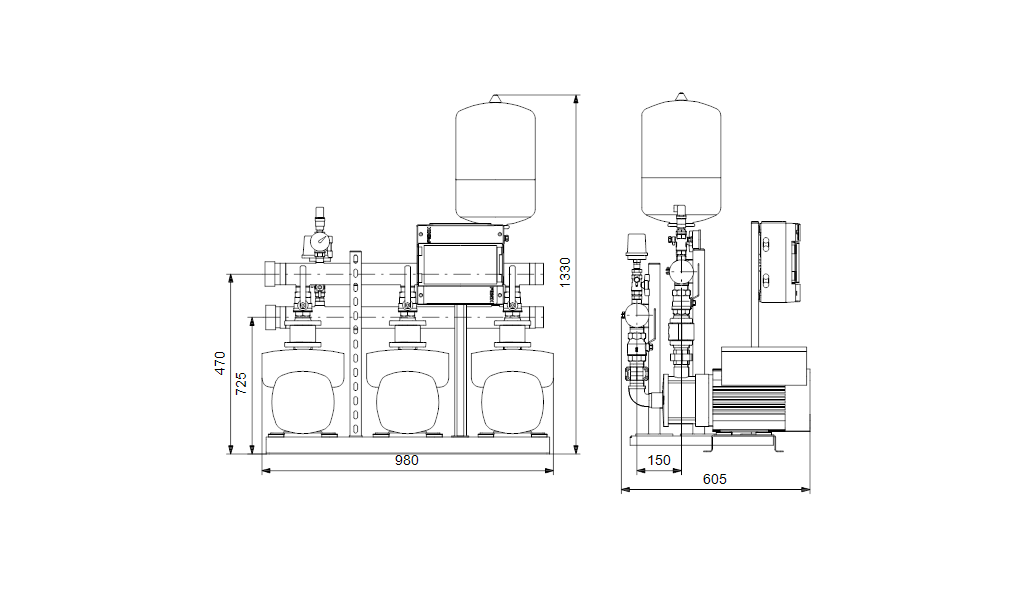 Grundfos Hydro Multi-E 3 CME 10-2 U2 A-A-A-A