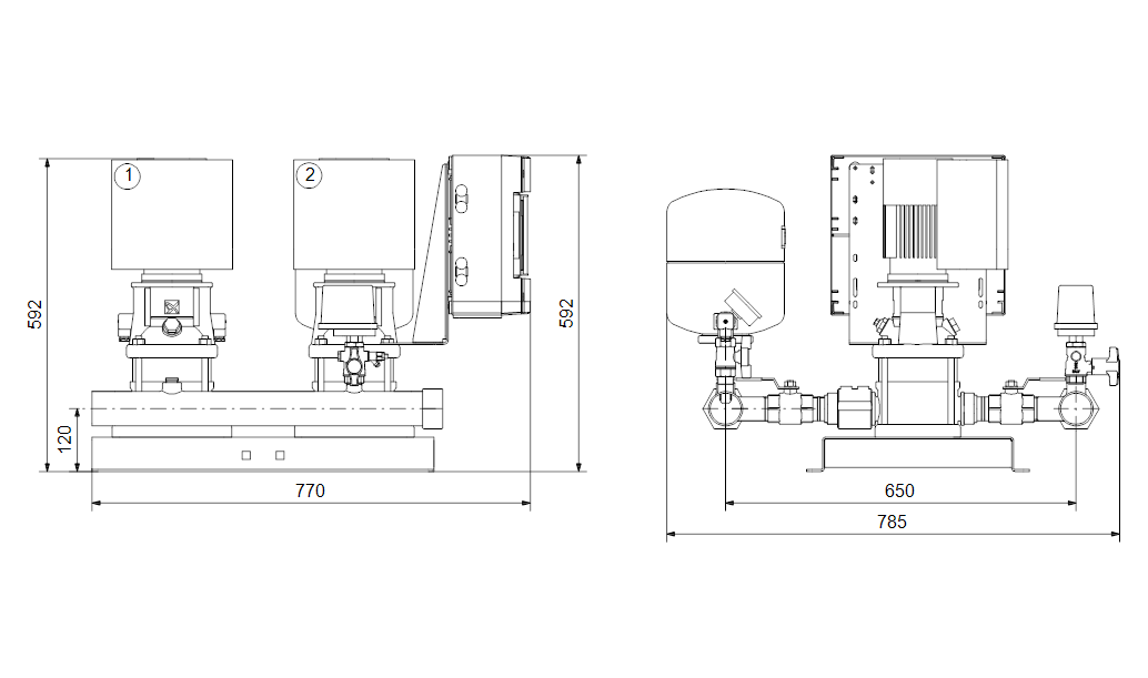 Grundfos Hydro Multi-E 2 CRE 1-6 U1 A-A-A-A