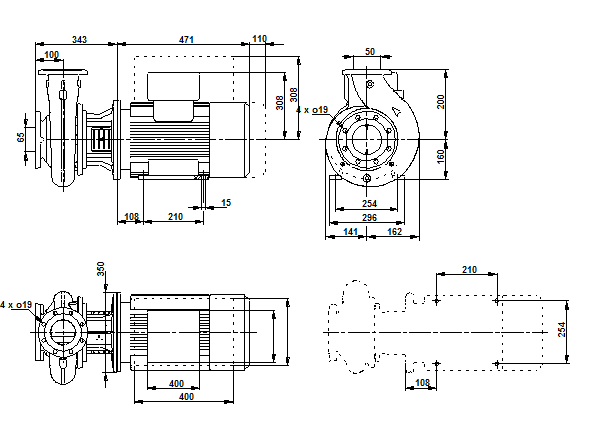 Grundfos NBE 50-200/198 A-F-A-BAQE 2900 об/мин 