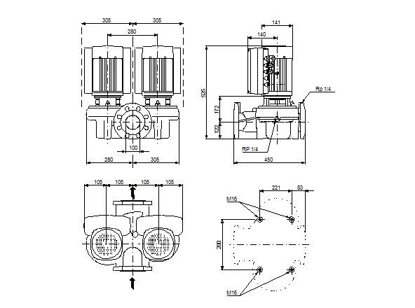 Grunfos TPED 32-580/2 A-F-A-GQQE 3x400 В, 2900 об/мин