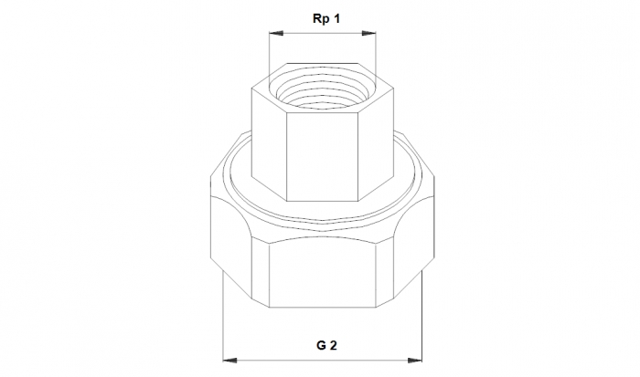 Резьбовое трубное соединение (комплект) G 2  Rp 1 - UP 32-xx (509921)