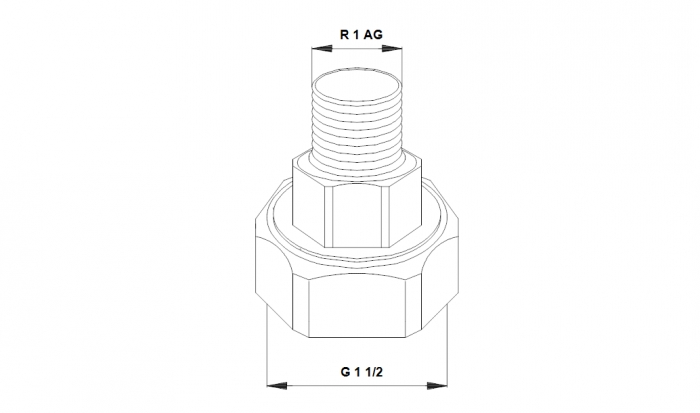 Резьбовое трубное соединение (комплект) G 1 1/2 / R 1 AG - UP 25-xx (00525154)