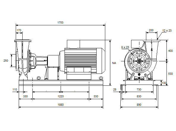 Grundfos NK 200-450/455 A2-F-A-E-BAQE 1450 об/мин (снят с производства)