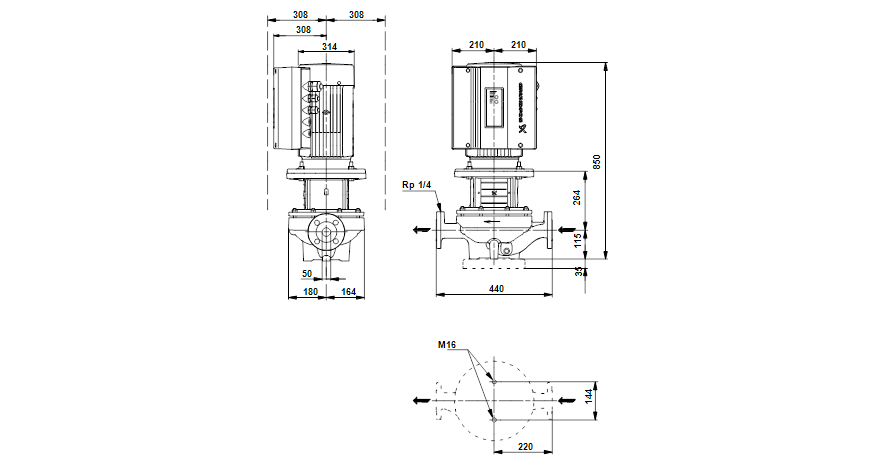 Grundfos TPE 50-710/2 A-F-A-GQQE 3x400 В, 2900 об/мин