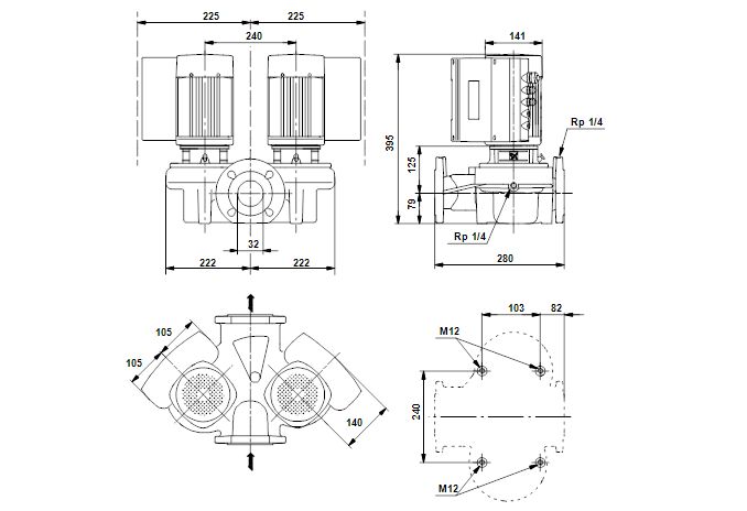 Grundfos TPED 32-40/4-S A-F-A-RUUE