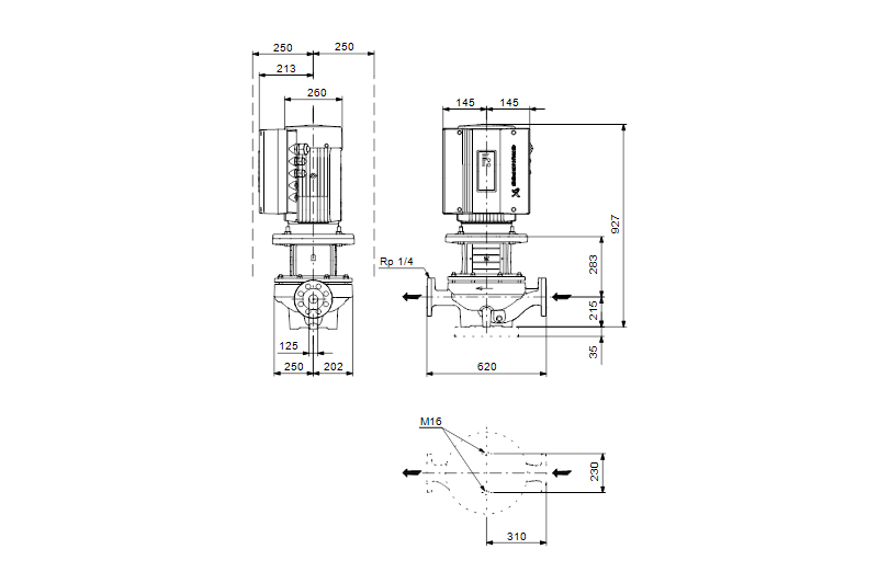 Grundfos TPE 125-160/4 A-F-A-GQQE 3x400 В, 1450 об/мин 