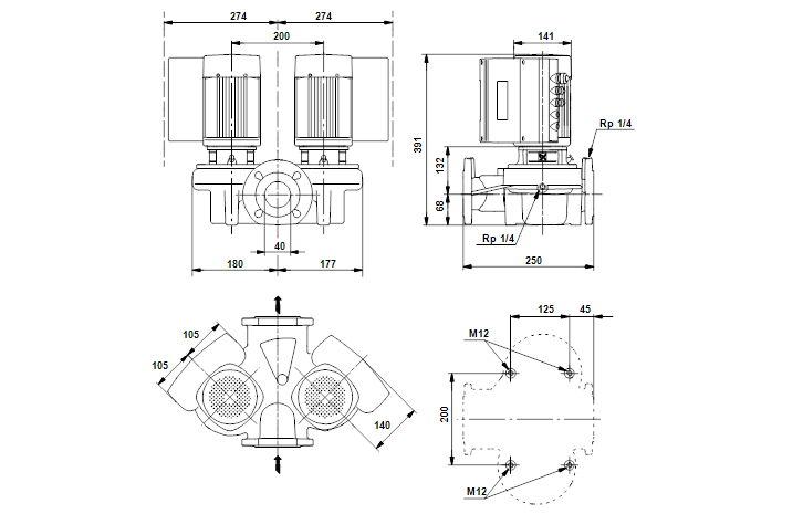 Grundfos TPED 40-30/4-S A-F-A-RUUE