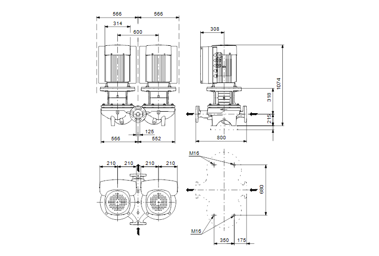 Grundfos TPED 125-320/4-S A-F-A-GQQE