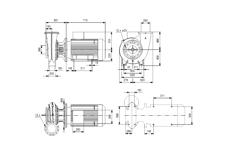 Grundfos NB 250-350/294 A-F-A-BAQE 1450 об/мин