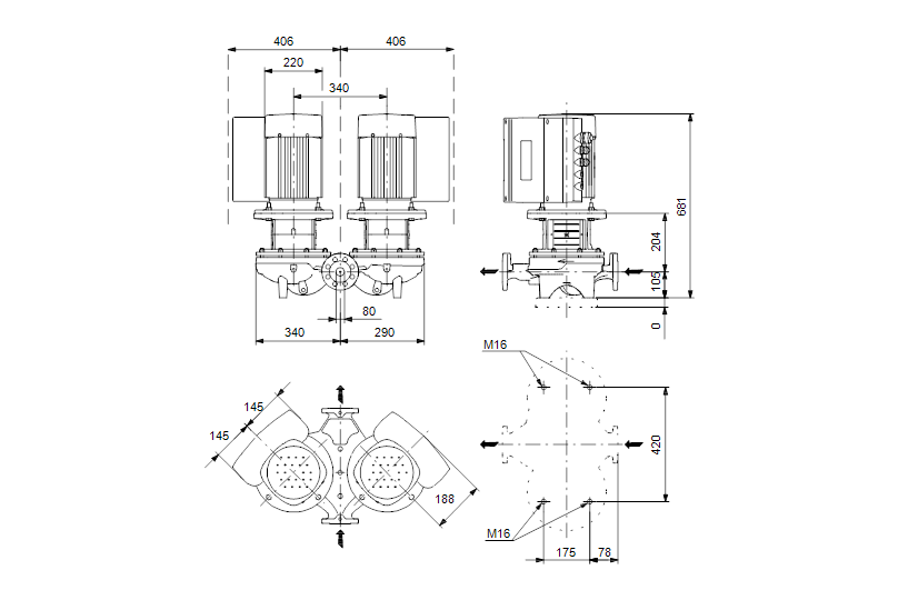 Grundfos TPED 80-210/2-S A-F-A-BAQE 3x400 В, 2900 об/мин