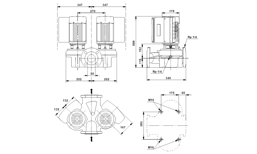 Grundfos TPED 50-240/2-S A-F-A-BAQE
