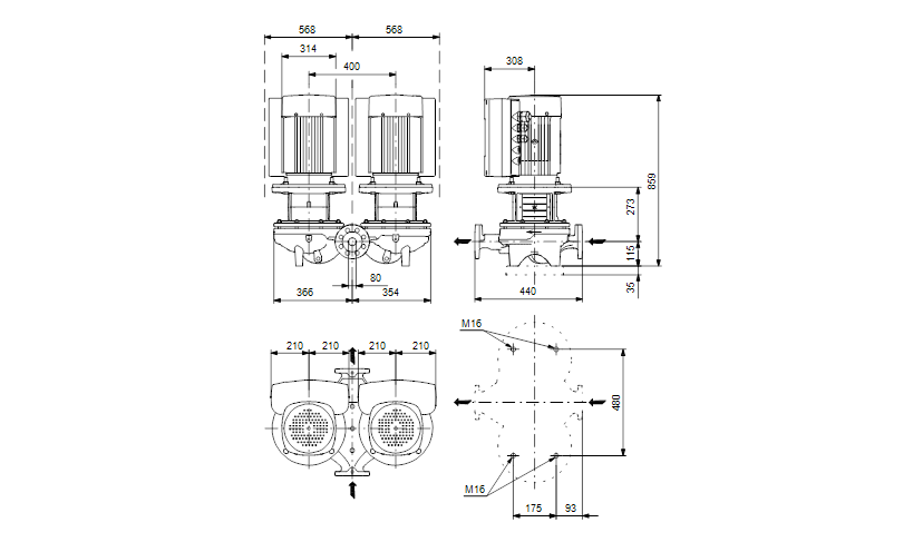 Grundfos TPED 80-400/2-S A-F-A-BAQE 3x400 В, 2900 об/мин