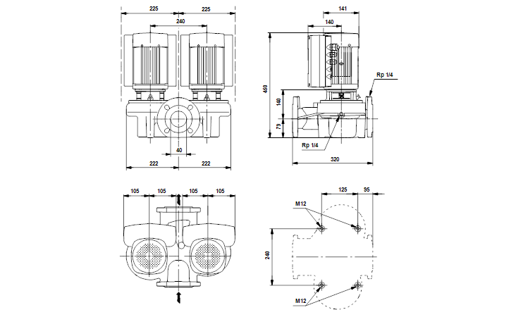 Grundfos TPED 40-190/2-S A-F-A-BUBE