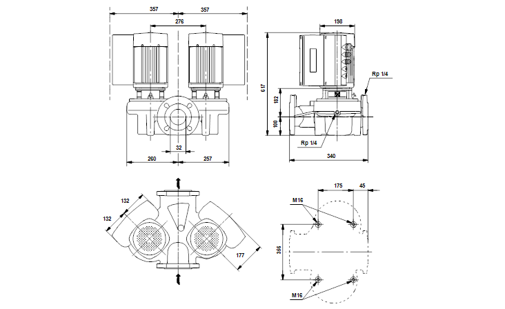 Grundfos TPED 32-380/2-S A-F-A-GQQE 3x400 В, 2900 об/мин