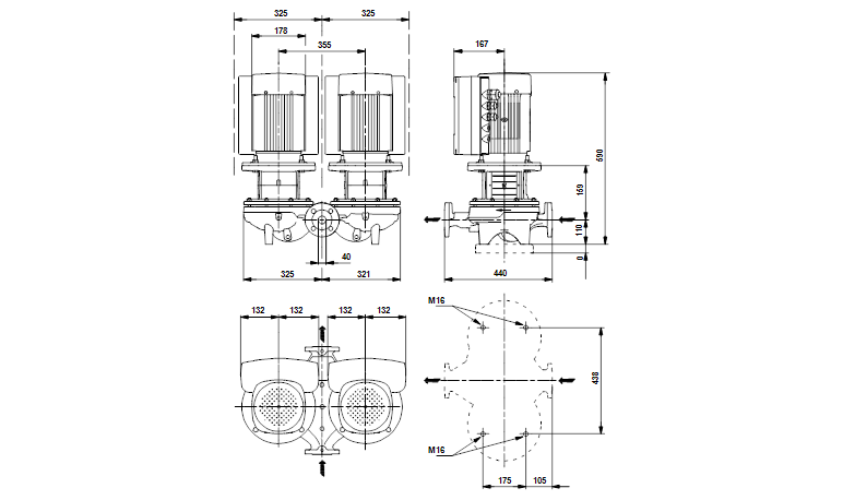 Grundfos TPED 40-130/4-S A-F-A-GQQE