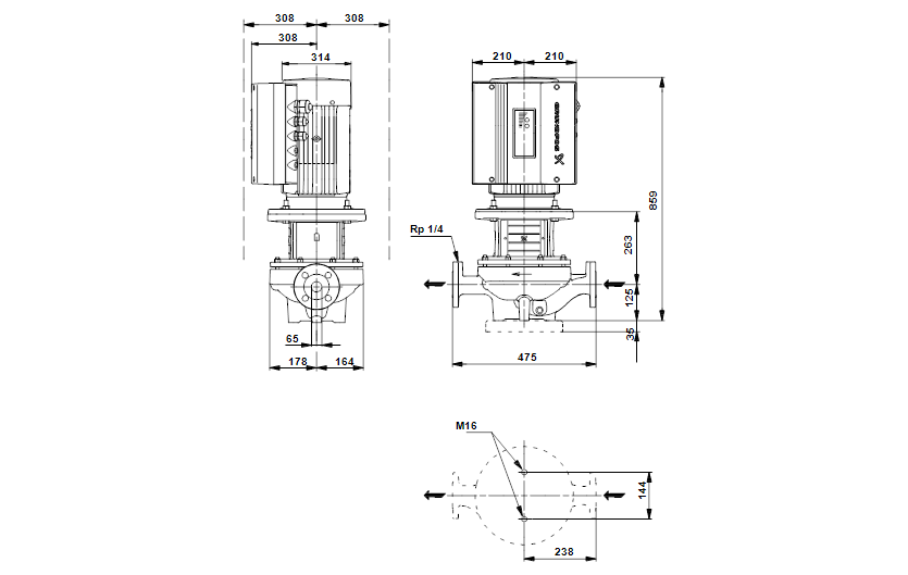 Grundfos TPE 65-550/2 A-F-A-BAQE 3x400 В, 2900 об/мин