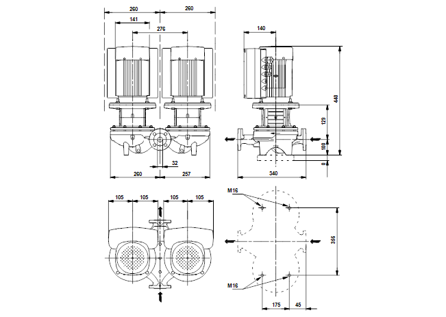 Grundfos TPED 32-80/4-S A-F-A-BAQE