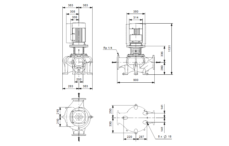 Grundfos TPE 200-130/4 A-F-A-BAQE 3x400 В, 1450 об/мин