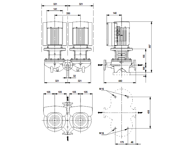 Grundfos TPED 32-120/4-S A-F-A-GQQE