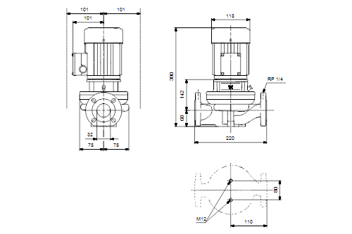 Grundfos TP 32-30/4 B A-F-Z-BUBE