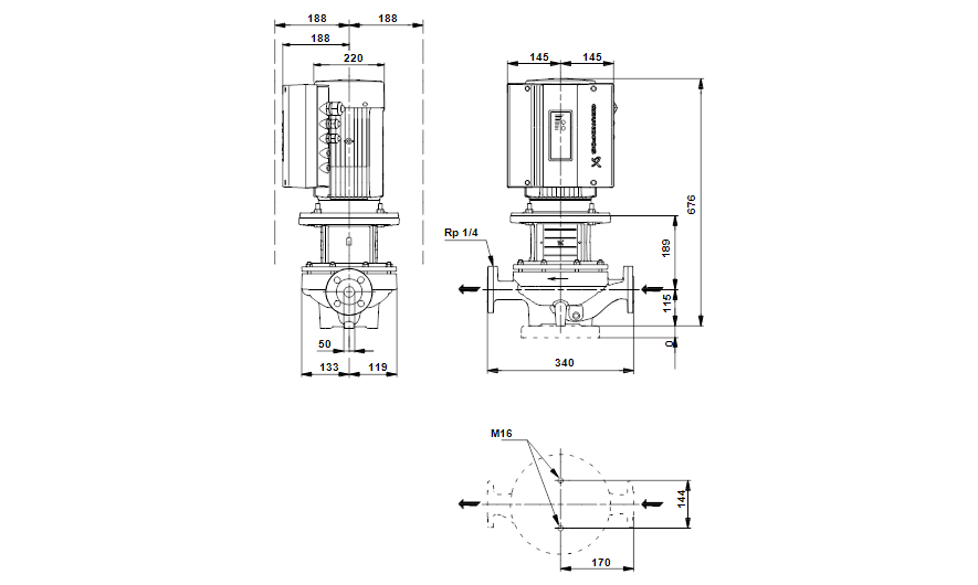 Grundfos TPE 50-360/2 A-F-A-BAQE 3x400 В, 2900 об/мин
