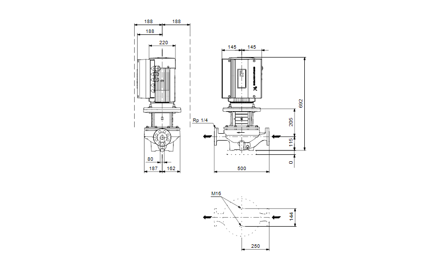 Grundfos TPE 80-170/4 A-F-A-GQQE 3x400 В, 1450 об/мин 