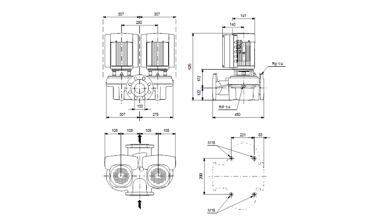 Grundfos TPED 100-30/4-S A-F-A-RUUE