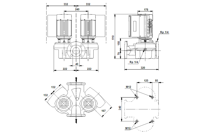 Grundfos TPED 40-270/2-S A-F-A-RUUE