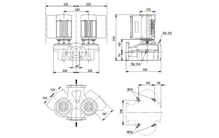 Grundfos TPED 40-270/2-S A-F-A-BUBE