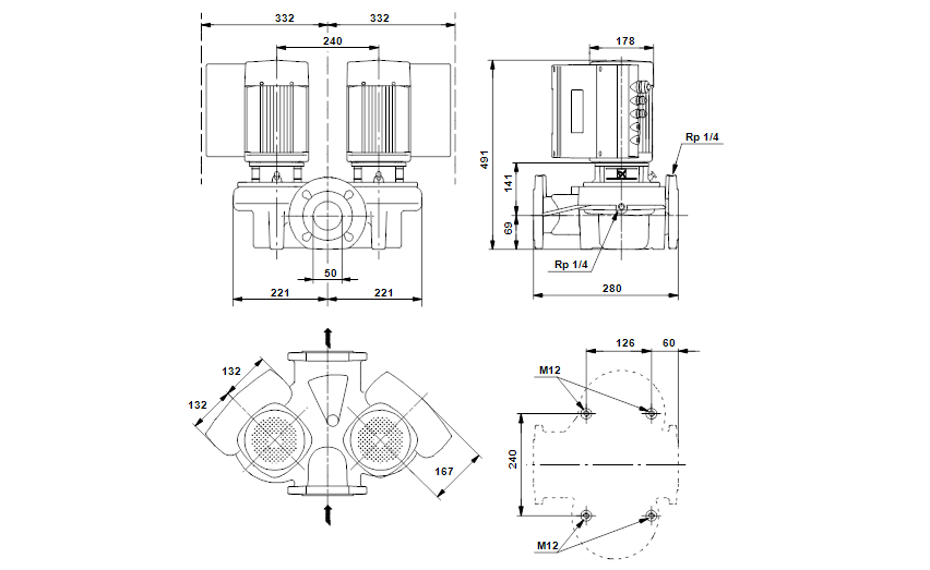 Grundfos TPED 50-180/2-S A-F-A-BUBE