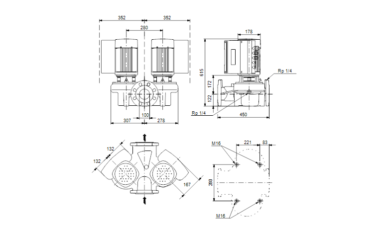 Grundfos TPED 100-30/4-S A-F-A-RUUE