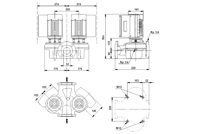 Grundfos TPED 32-60/2-S A-F-A-BUBE