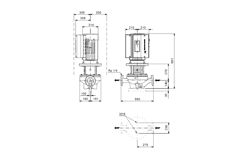 Grundfos TPE 100-250/2 A-F-A-BAQE 3x400 В, 2900 об/мин