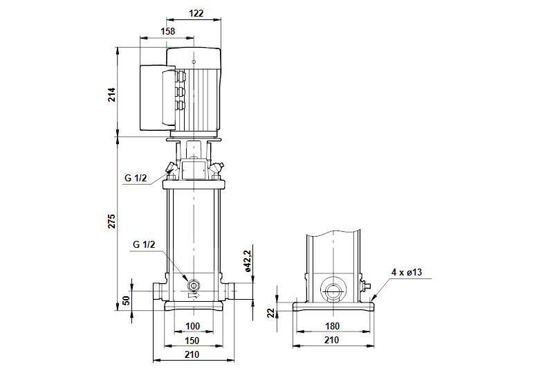 Grundfos CRNE 3-4 N-P-A-E-HQQE 1x200-240 60HZ