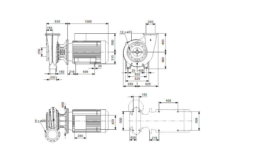 Grundfos NB 200-450/415 A-F-A-BAQE 1450 об/мин