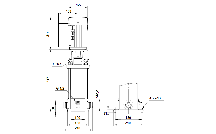 Grundfos CRNE 5-4 N-P-A-E-HQQE 1x200-240 60HZ