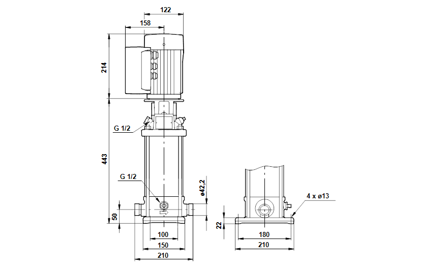 Grundfos CRNE 1-13 N-P-A-E-HQQE 1x200-240 60HZ