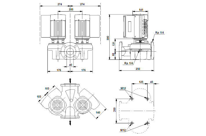 Grundfos TPED 40-60/2-S A-F-A-BUBE