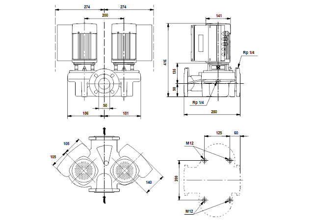 Grundfos TPED 50-30/4-S A-F-A-BUBE